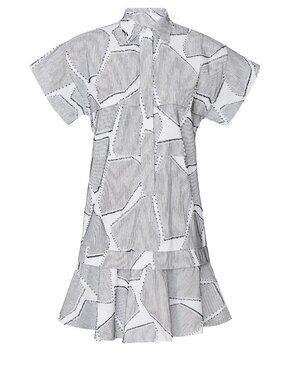 Hunter Bell Black White Print‎ Addison Mini Dress M